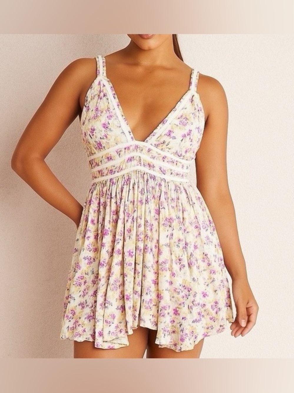 Revolve Majorelle Mini Tori Leah Floral Tiered Dress Size small